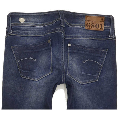 G-Star Ford Women Blue Straight Slim Stretch Jeans W26 L33