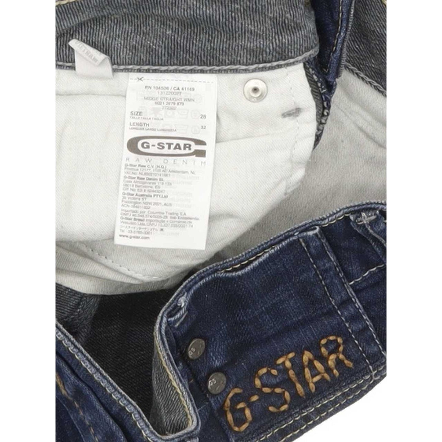 G-Star Midge Women Blue Straight Slim Stretch Jeans W26 L32