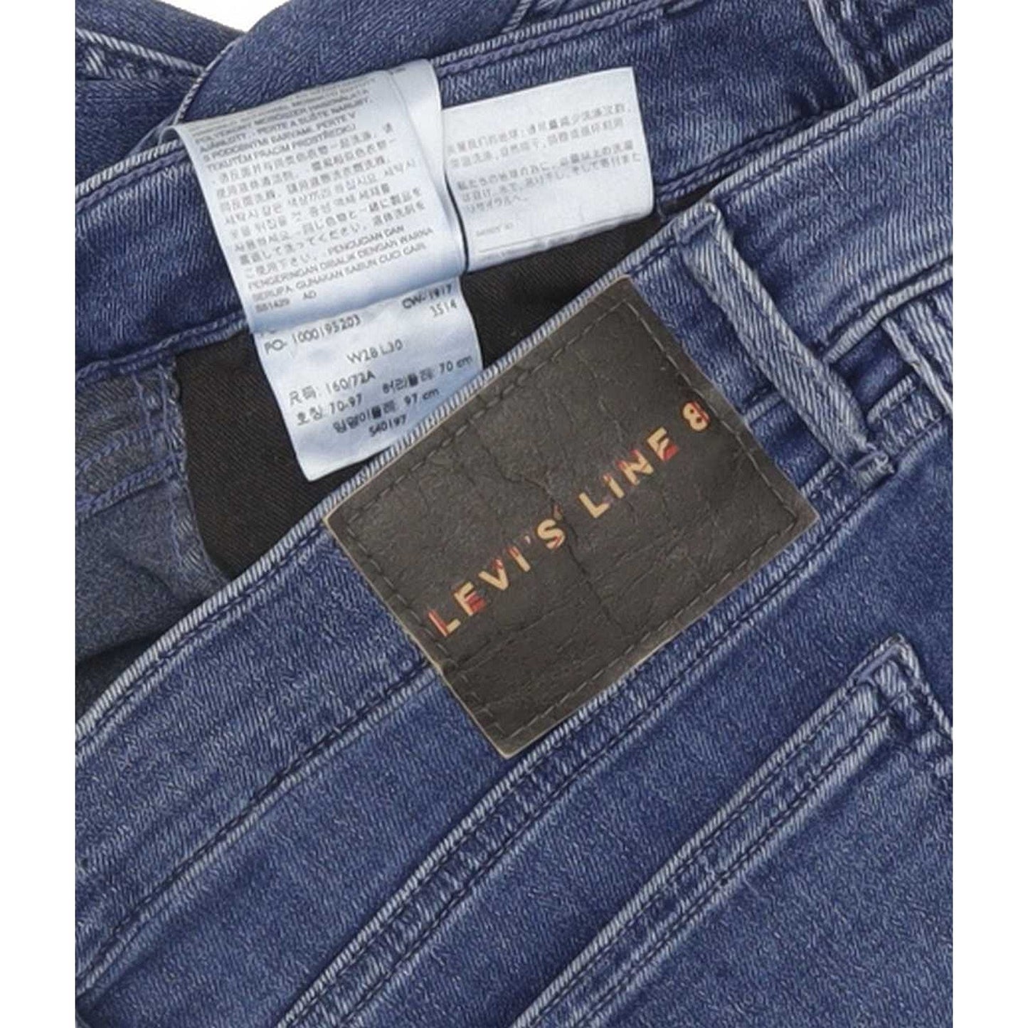 Levi's Line 8 Men Blue Skinny Slim Stretch Jeans W28 L30