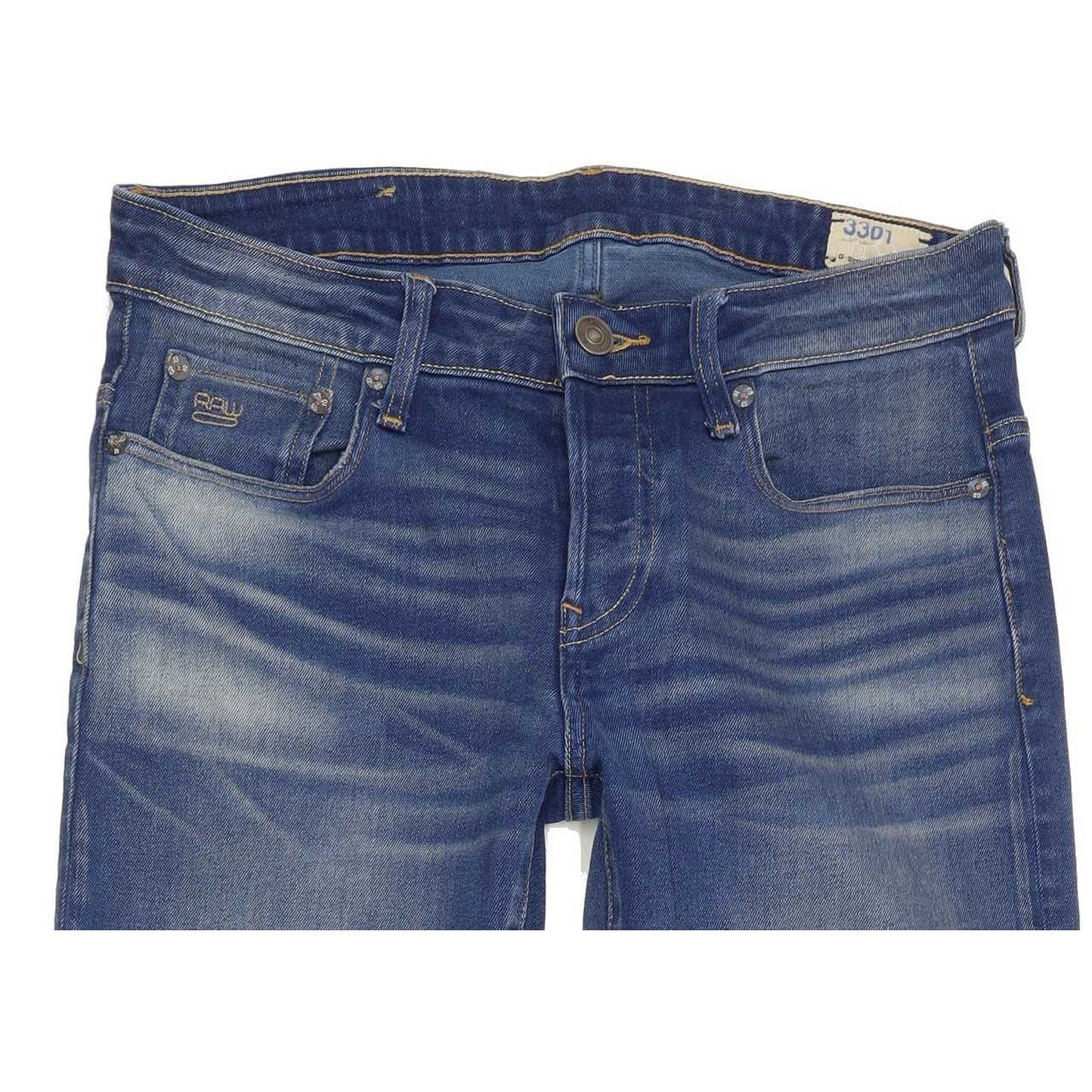 G-Star 3301 Men Blue Tapered Slim Stretch Jeans W29 L34