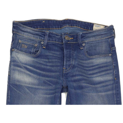 G-Star 3301 Men Blue Tapered Slim Stretch Jeans W29 L34