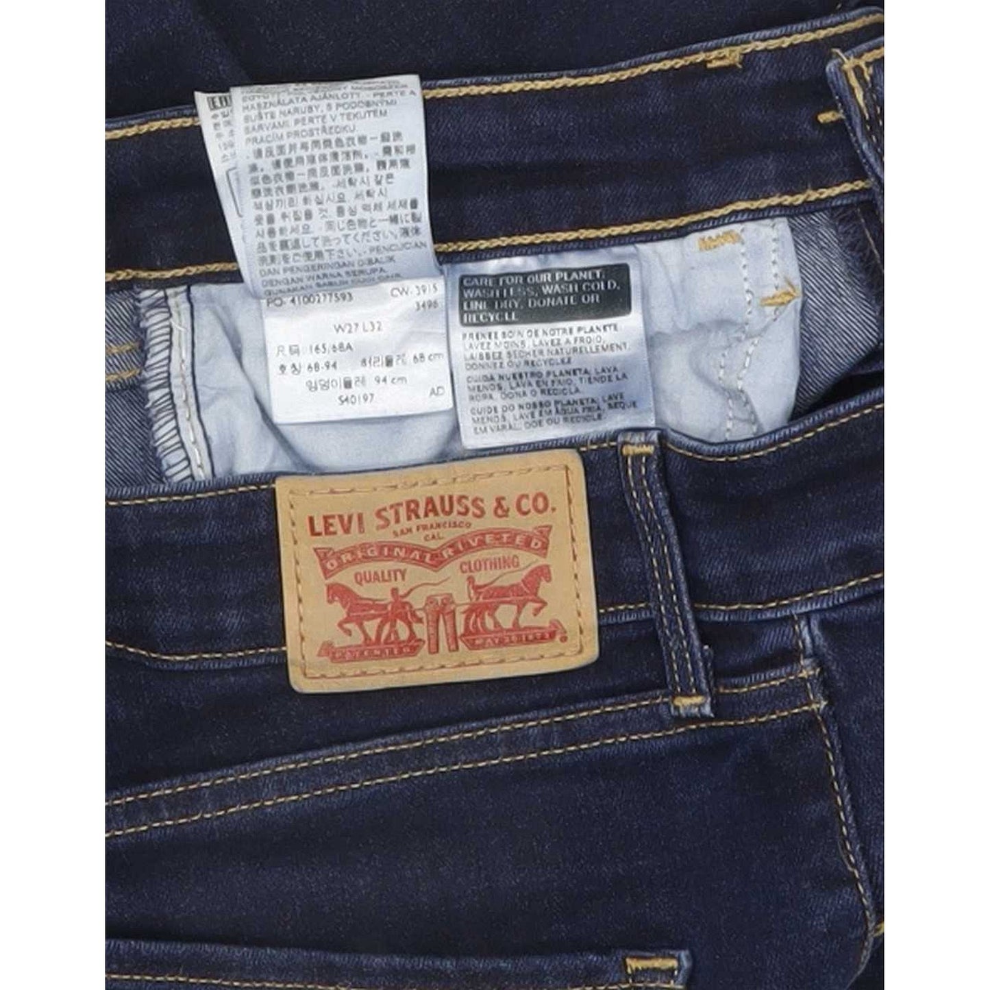Levi's High Rise Women Blue Skinny Stretch Jeans W27 L30