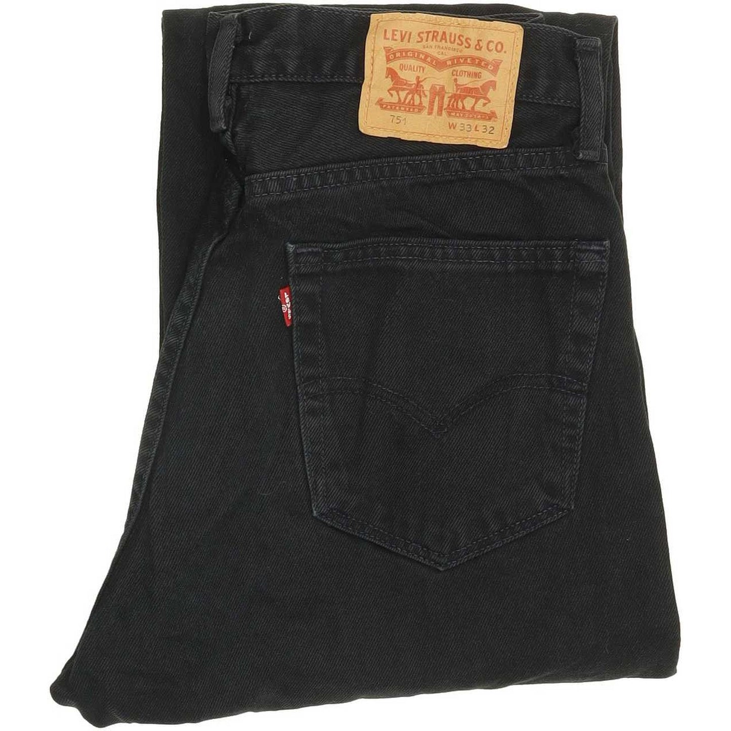 Levi's 751 Men Black Straight Regular Jeans W33 L31