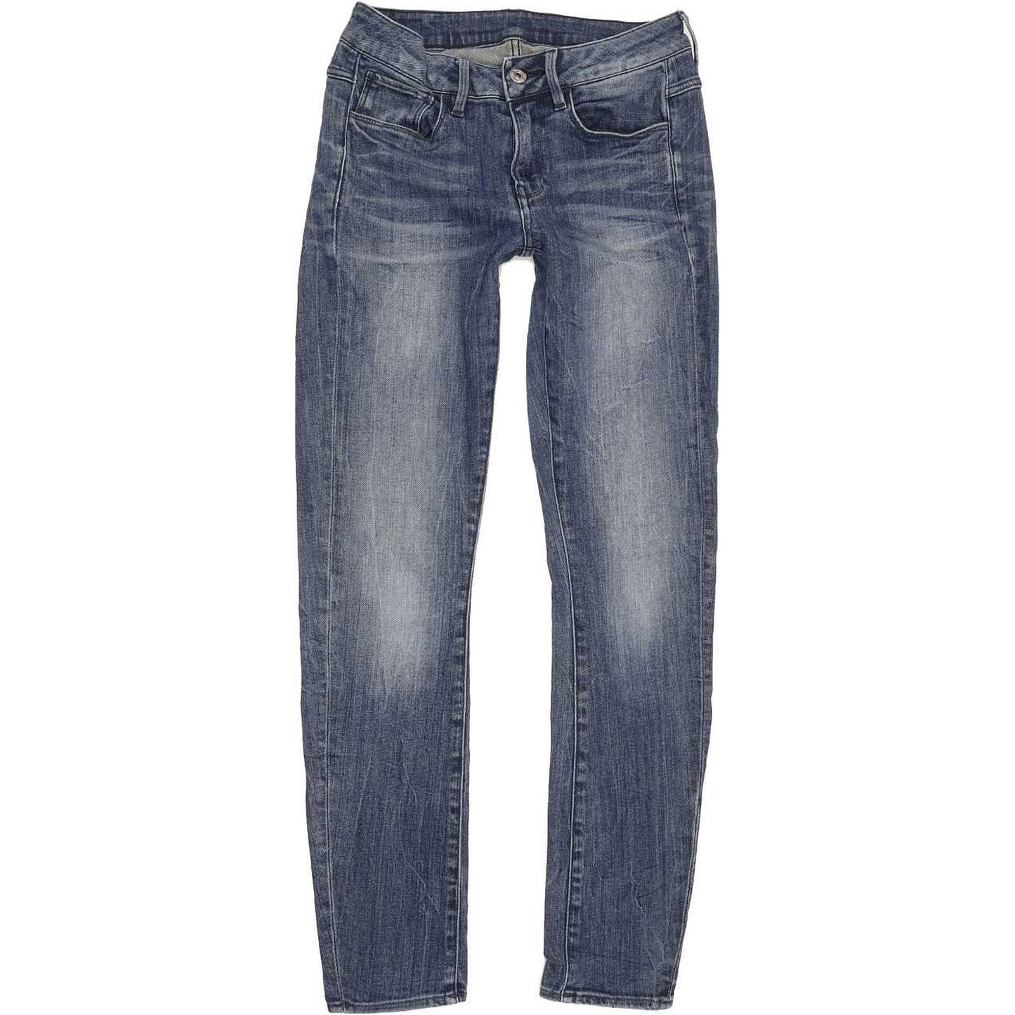 G-Star 3301 Deconst Mid Women Blue Skinny Slim Stretch Jeans W25 L29