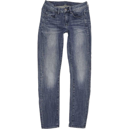 G-Star 3301 Deconst Mid Women Blue Skinny Slim Stretch Jeans W25 L29