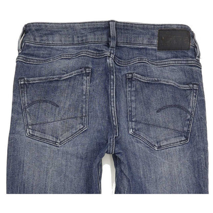 G-Star 3301 Deconst Mid Women Blue Skinny Slim Stretch Jeans W25 L29