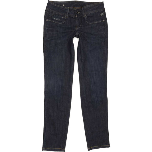 G-Star New Ford Women Blue Straight Slim Stretch Jeans W28 L30