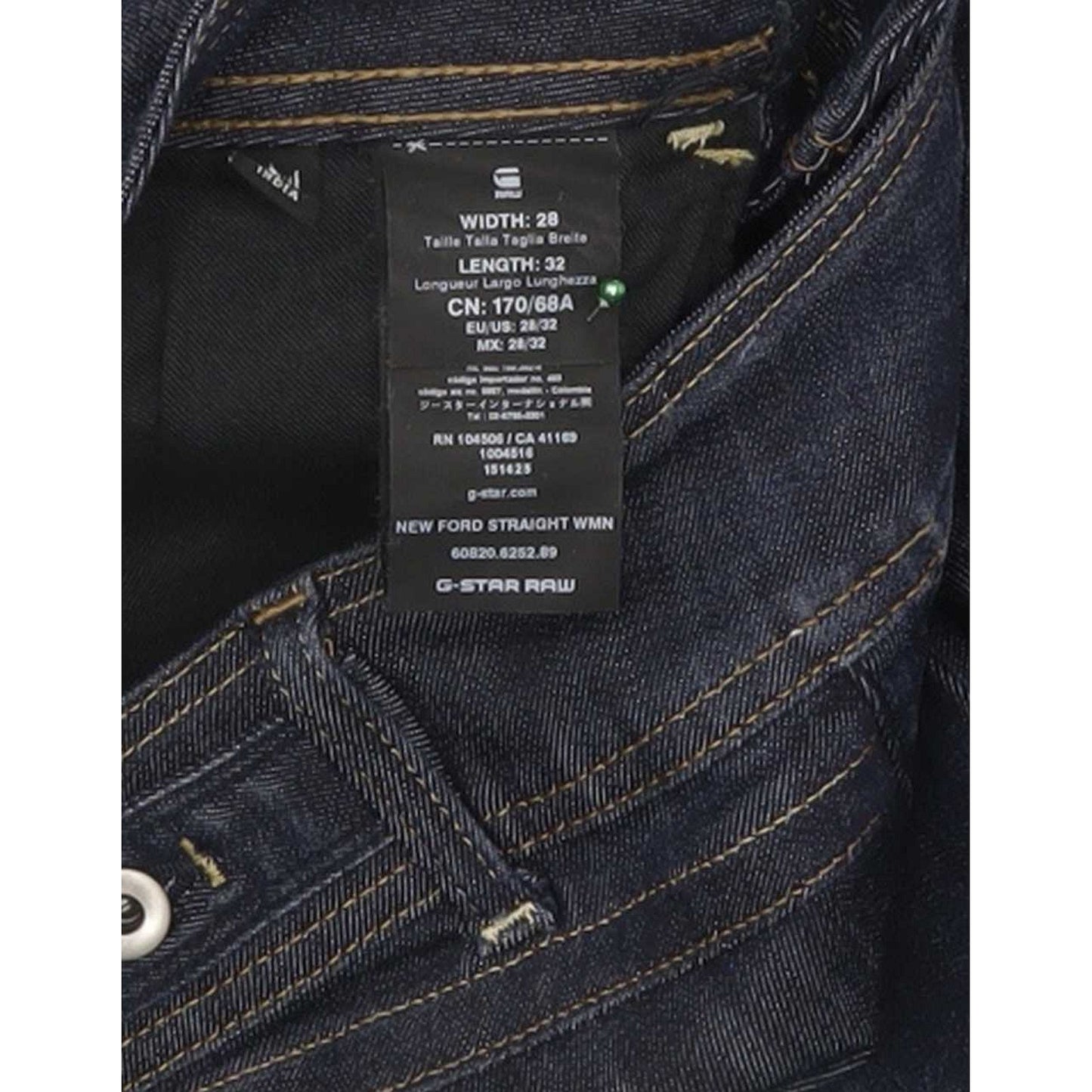 G-Star New Ford Women Blue Straight Slim Stretch Jeans W28 L30