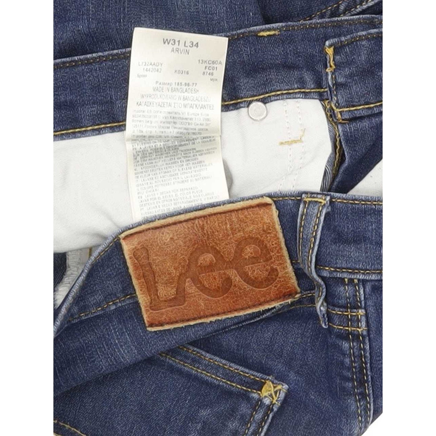 Lee Arvin Men Blue Straight Regular Stretch Jeans W31 L28