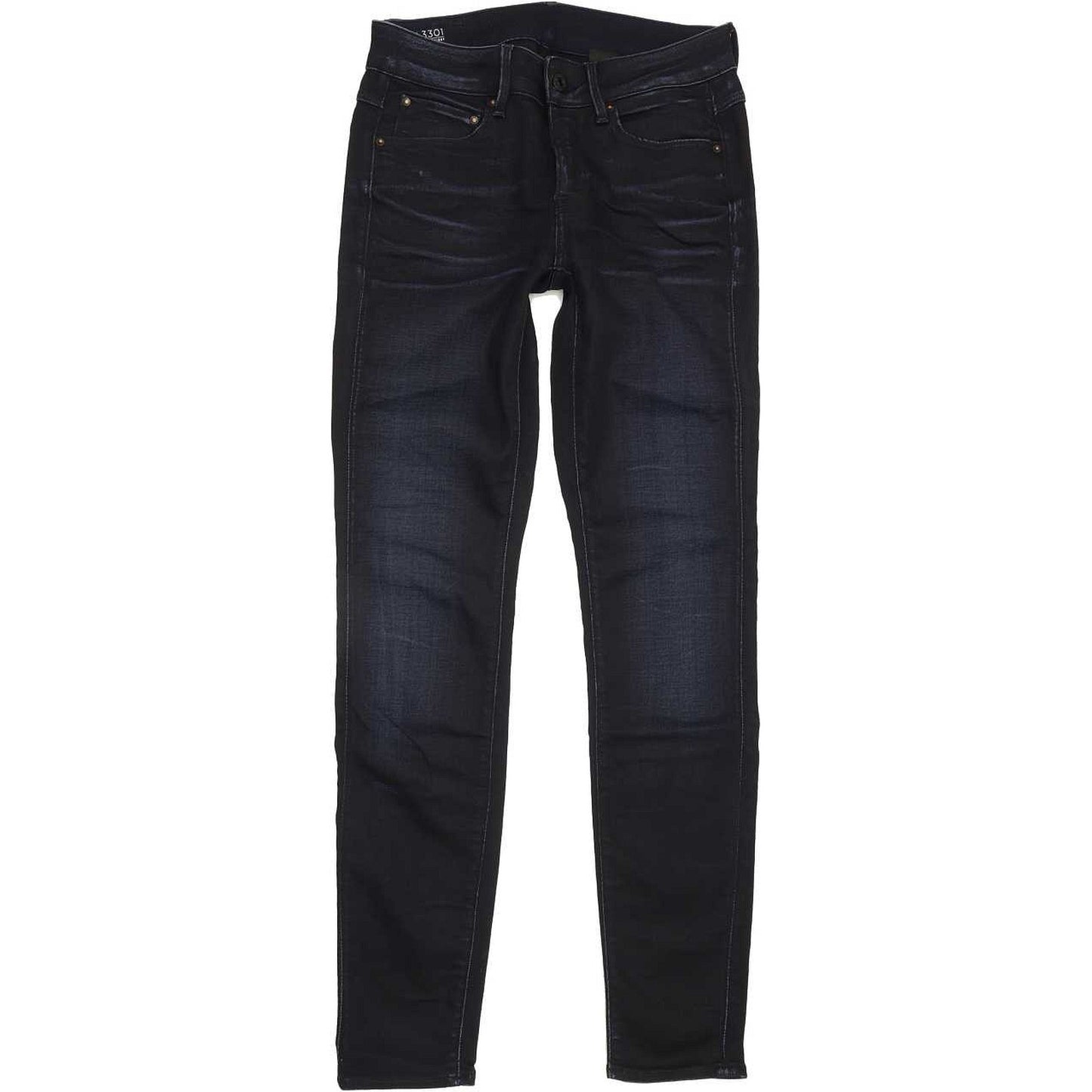 G-Star 3301 High Women Navy Skinny Slim Stretch Jeans W26 L30