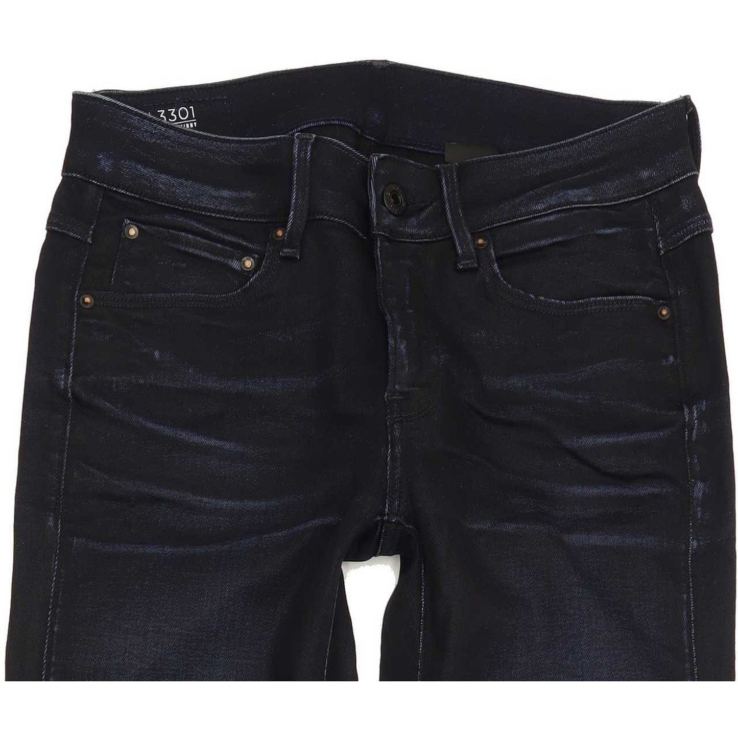G-Star 3301 High Women Navy Skinny Slim Stretch Jeans W26 L30