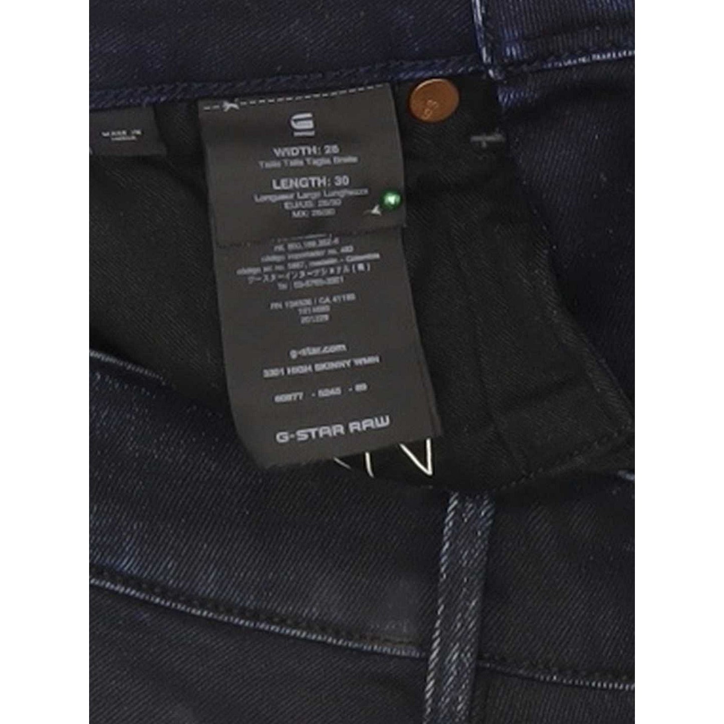 G-Star 3301 High Women Navy Skinny Slim Stretch Jeans W26 L30