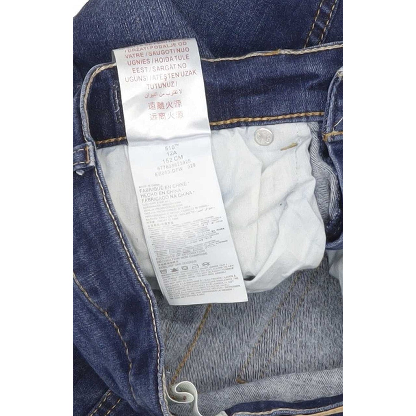 Levi's 510 Kids Blue Skinny Slim Stretch Jeans W24 L27