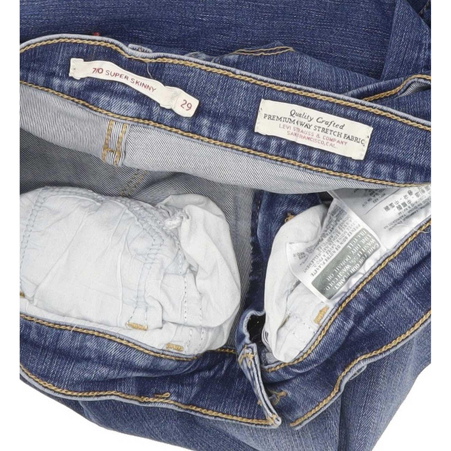 Levi's 710 Super Women Blue Skinny Slim Stretch Jeans W29 L30