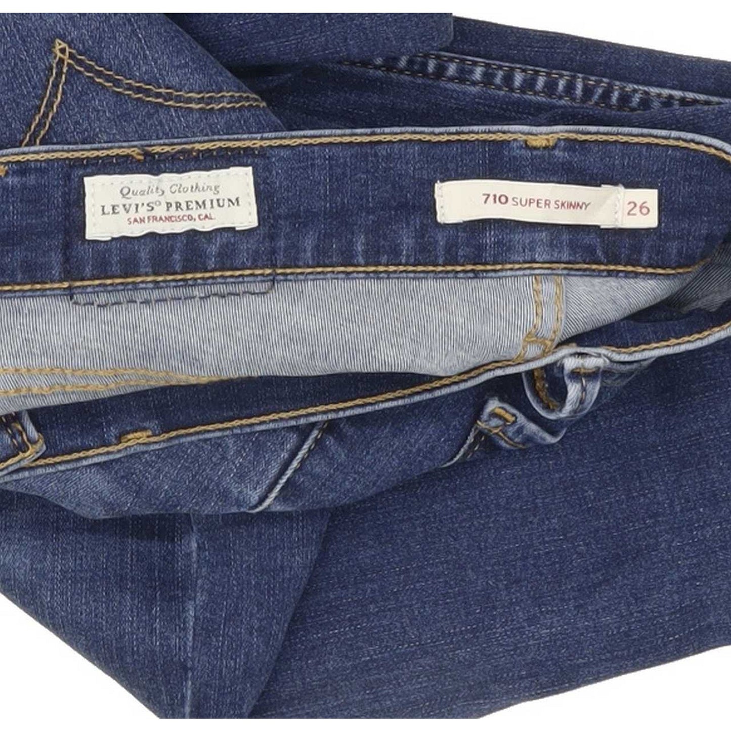 Levi's 710 Super Women Blue Skinny Slim Stretch Jeans W26 L27