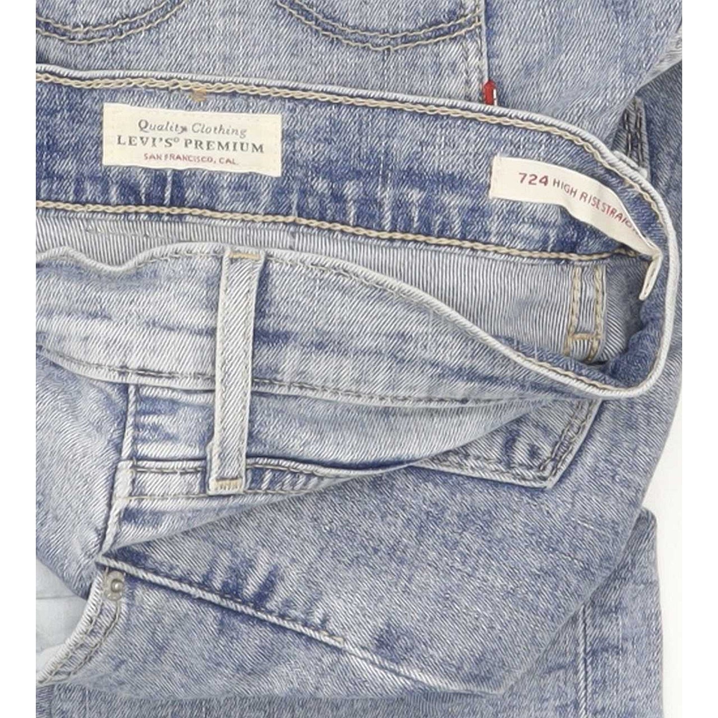 Levi's 724 High Rise Women Blue Straight Stretch Jeans W27 L32