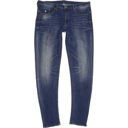 G-Star Type C 3D Women Blue Straight Loose Boyfriend Stretch Jeans W29 L34
