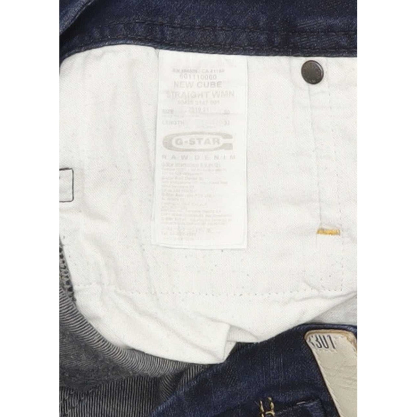 G-Star New Cube Women Blue Straight Slim Stretch Jeans W30 L31