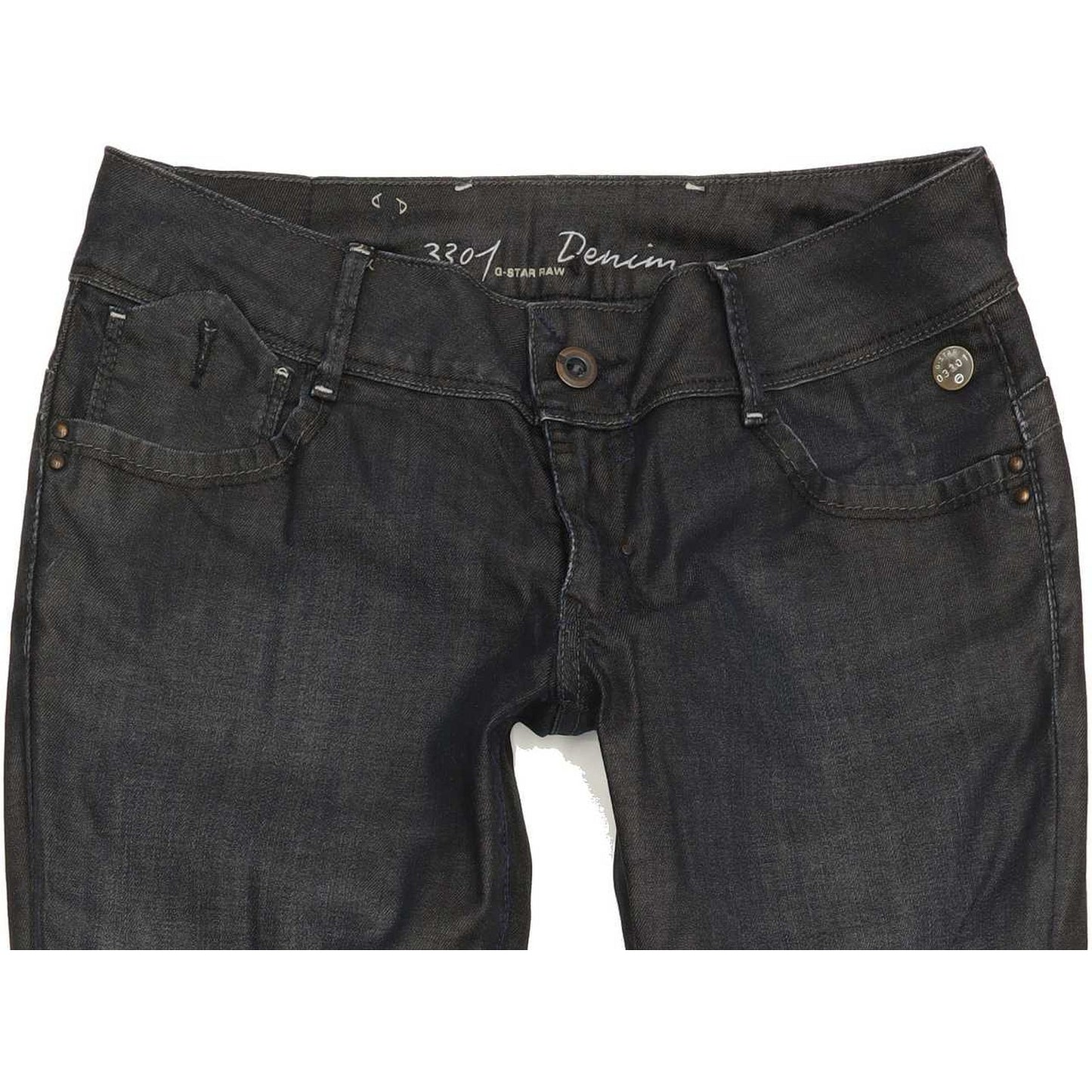 G-Star 3301 Women Navy Straight Slim Jeans W30 L31
