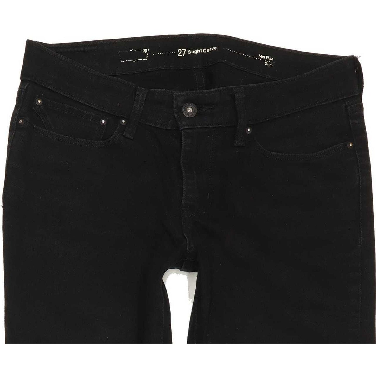 Levi's Slight Curve Women Black Straight Slim Stretch Jeans W27 L32