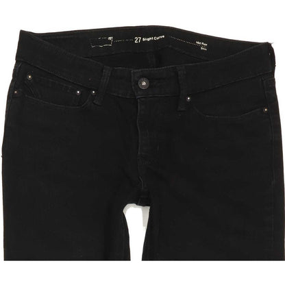 Levi's Slight Curve Women Black Straight Slim Stretch Jeans W27 L32