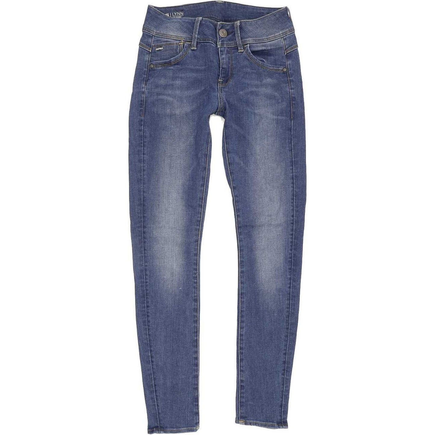 G-Star Lynn Mid Women Blue Skinny Slim Stretch Jeans W24 L28