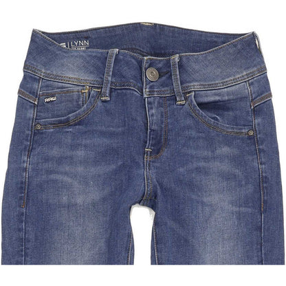 G-Star Lynn Mid Women Blue Skinny Slim Stretch Jeans W24 L28