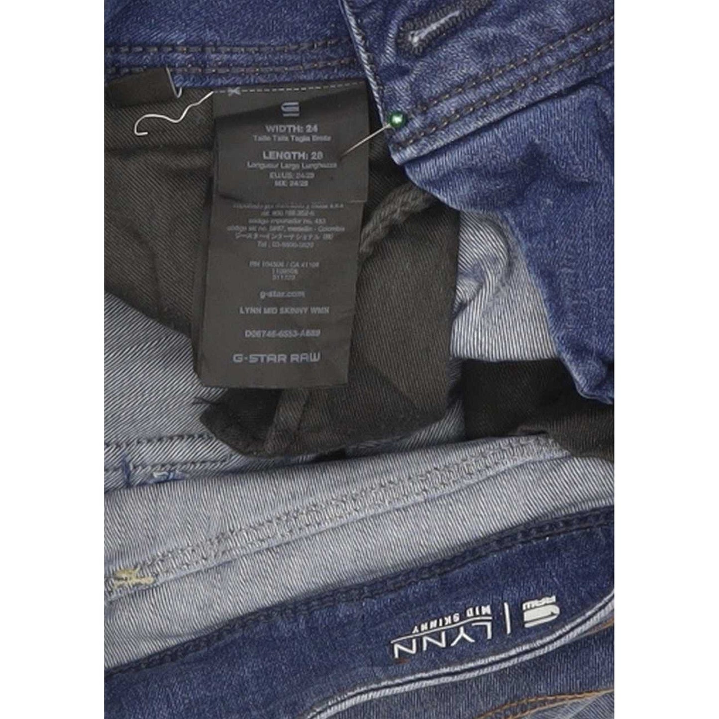 G-Star Lynn Mid Women Blue Skinny Slim Stretch Jeans W24 L28