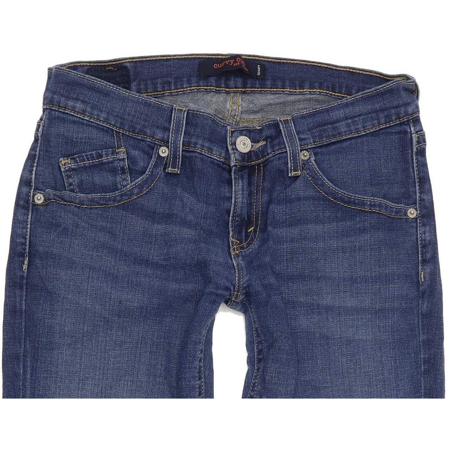 Levi's 528 Curvy Women Blue Straight Slim Stretch Jeans W28 L30