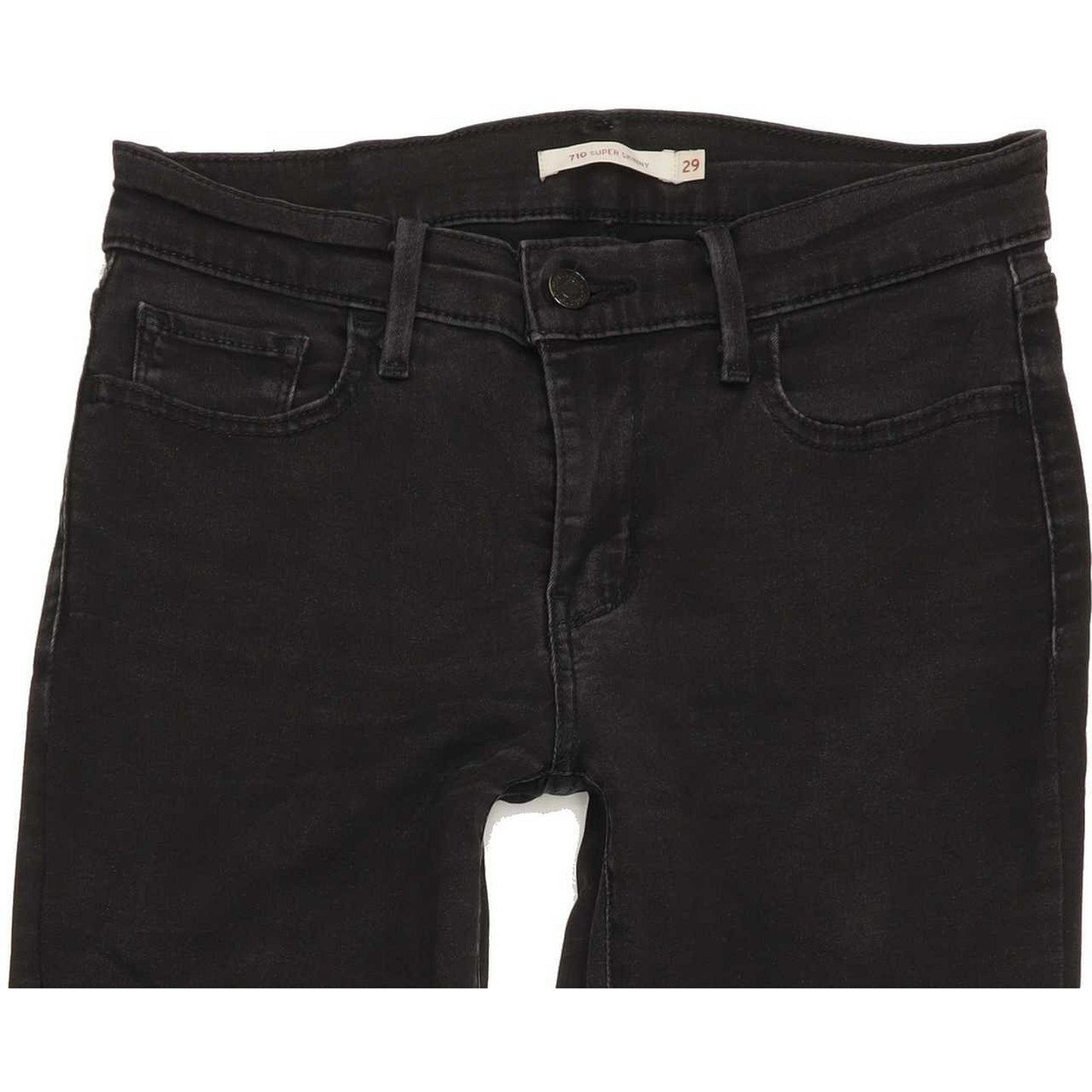 Levi's 710 Super Women Black Skinny Slim Stretch Jeans W29 L31
