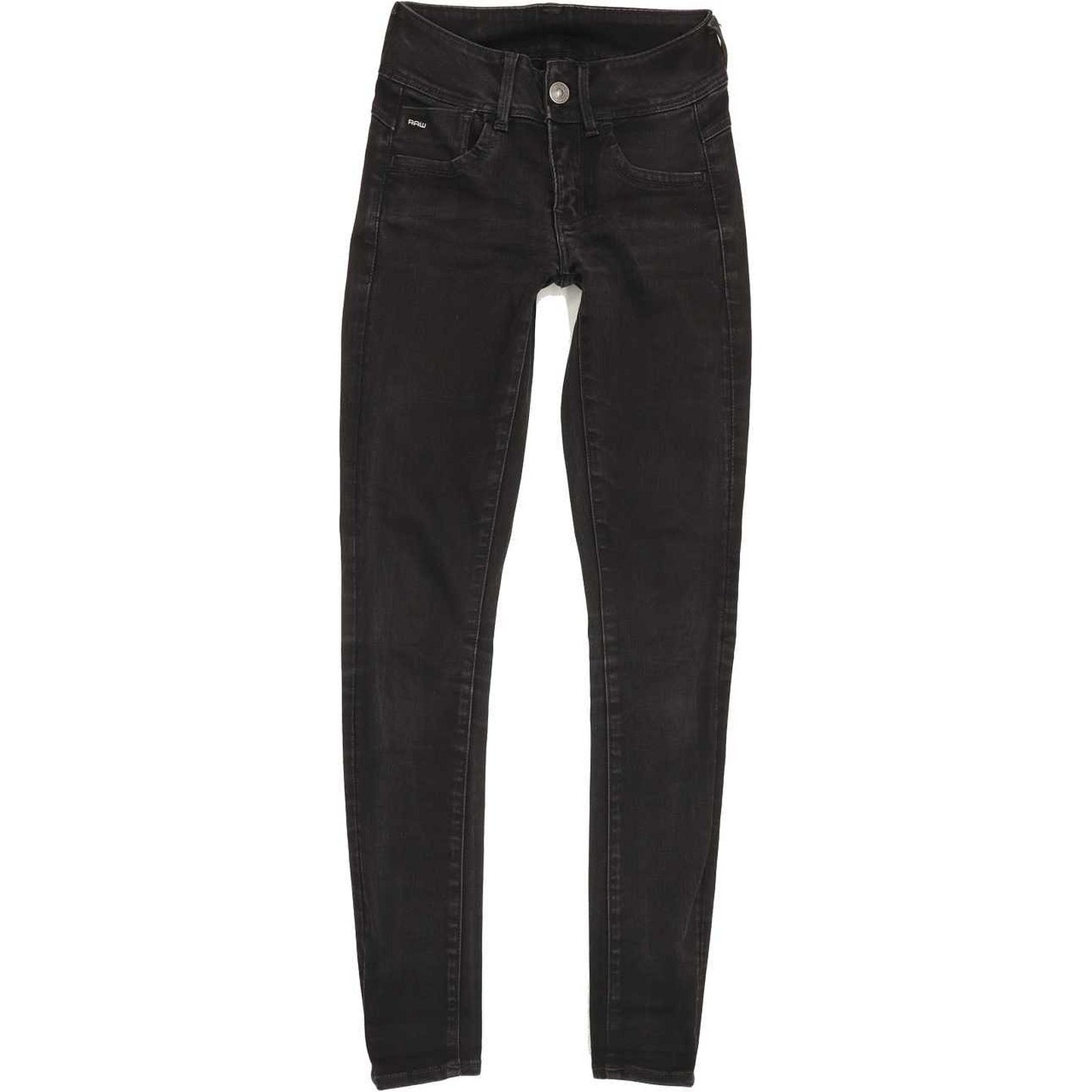 G-Star Lynn d-Mid Super Women Black Skinny Slim Stretch Jeans W24 L29