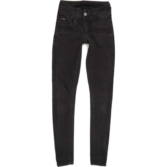 G-Star Lynn d-Mid Super Women Black Skinny Slim Stretch Jeans W24 L29