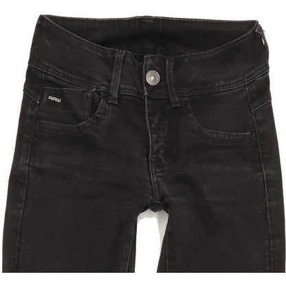 G-Star Lynn d-Mid Super Women Black Skinny Slim Stretch Jeans W24 L29
