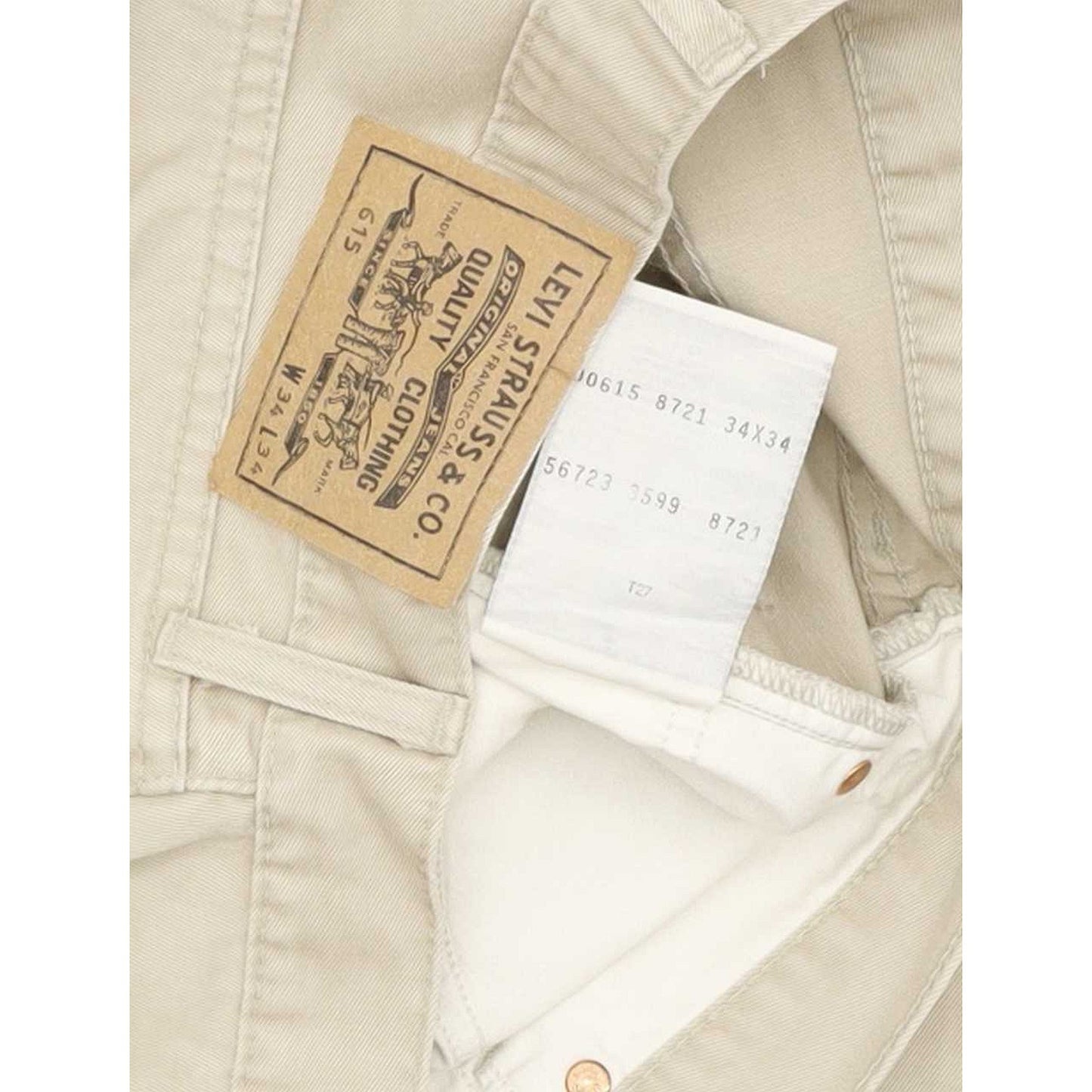Levi's 615 Men Beige Straight Regular Jeans W33 L31