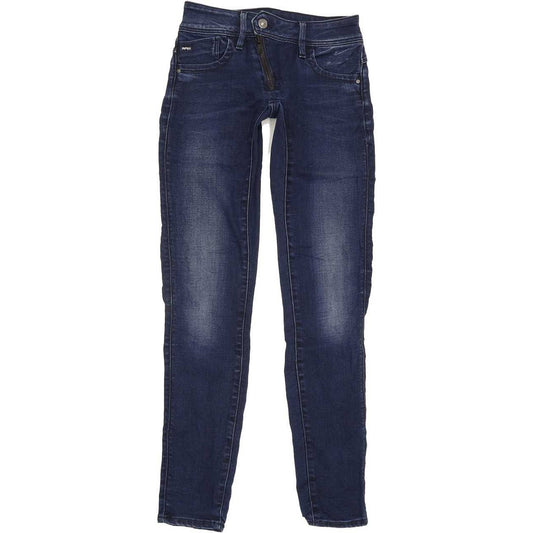 G-Star Lynn Zip Women Blue Skinny Slim Stretch Jeans W24 L30