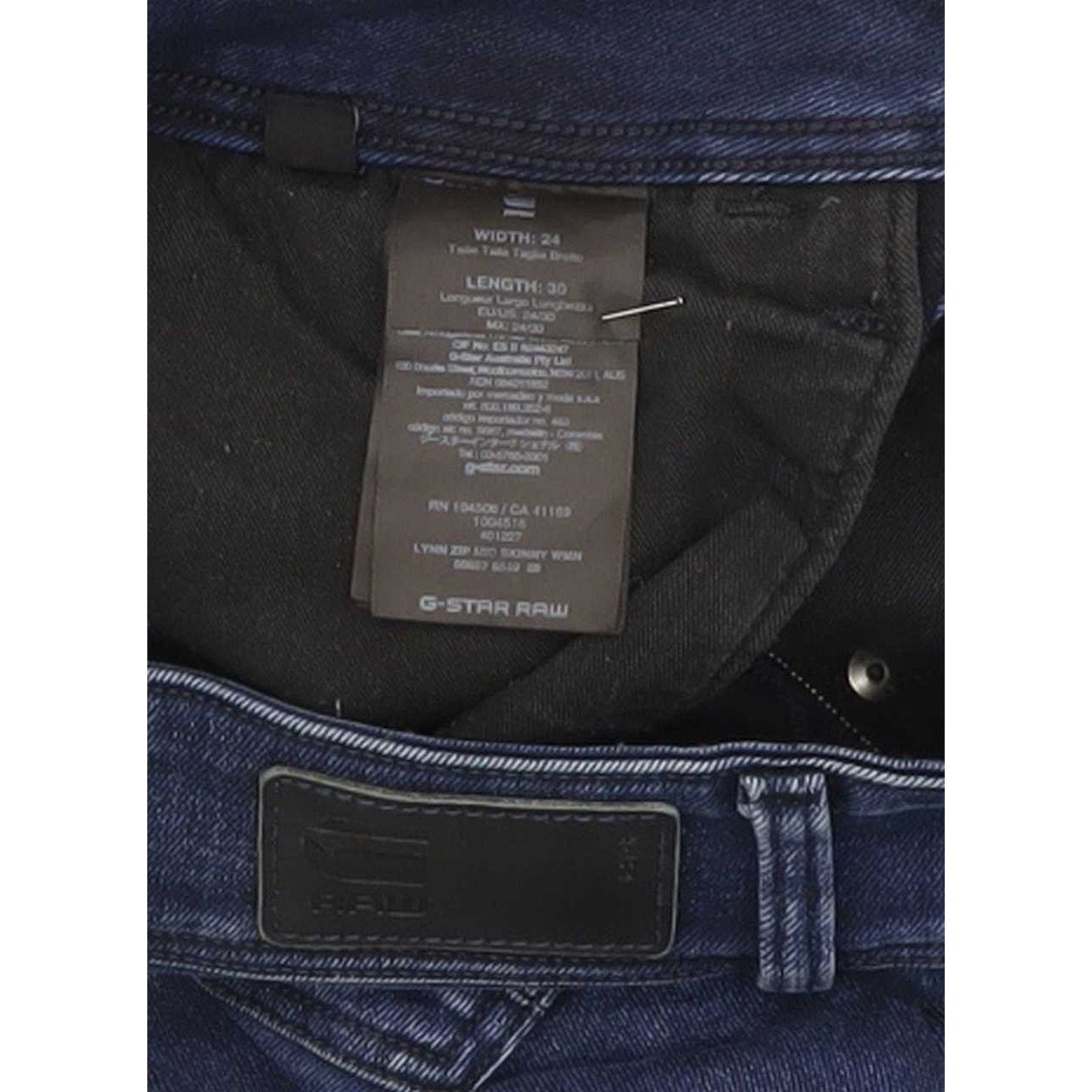 G-Star Lynn Zip Women Blue Skinny Slim Stretch Jeans W24 L30