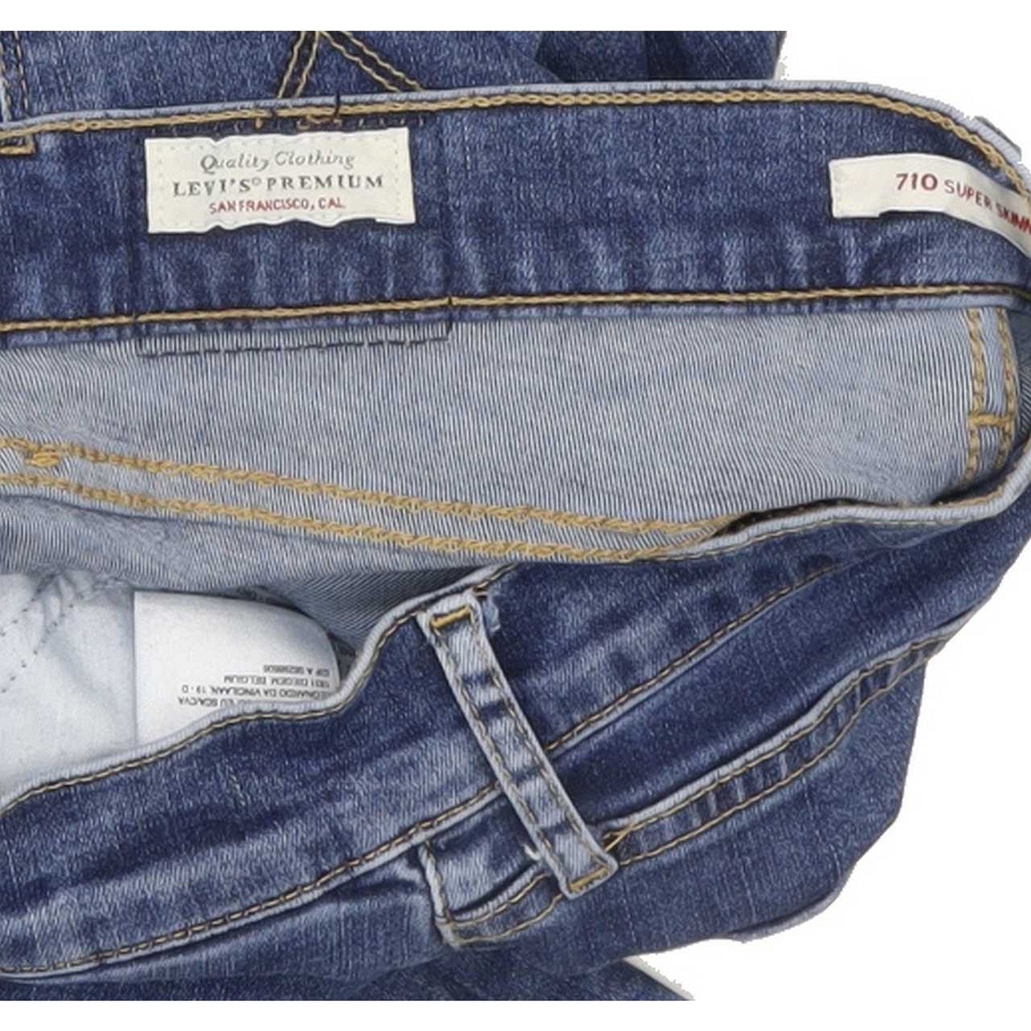 Levi's 710 Super Women Blue Skinny Slim Stretch Jeans W28 L31
