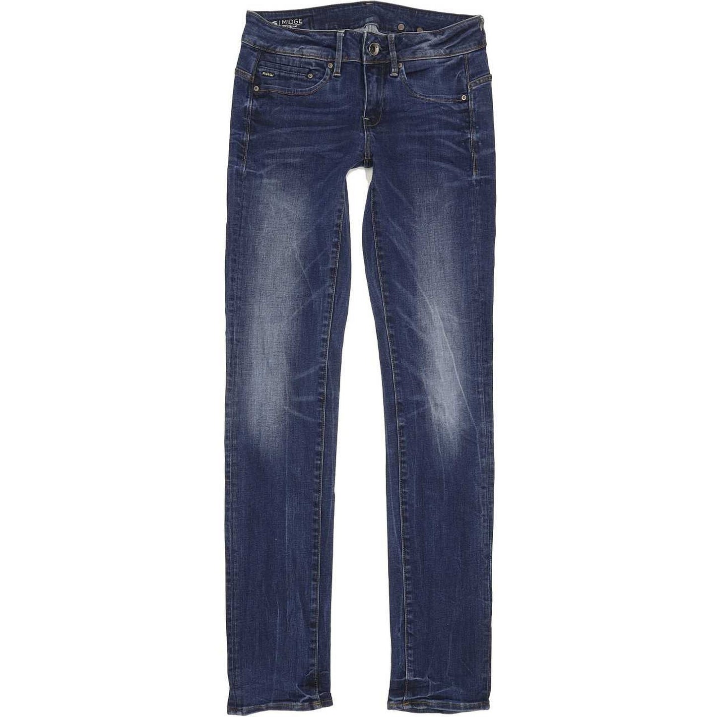 G-Star Midge Mid Women Blue Straight Slim Stretch Jeans W25 L32