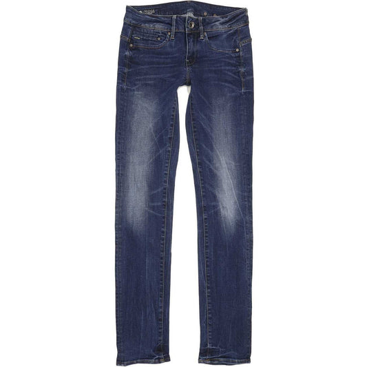 G-Star Midge Mid Women Blue Straight Slim Stretch Jeans W25 L32