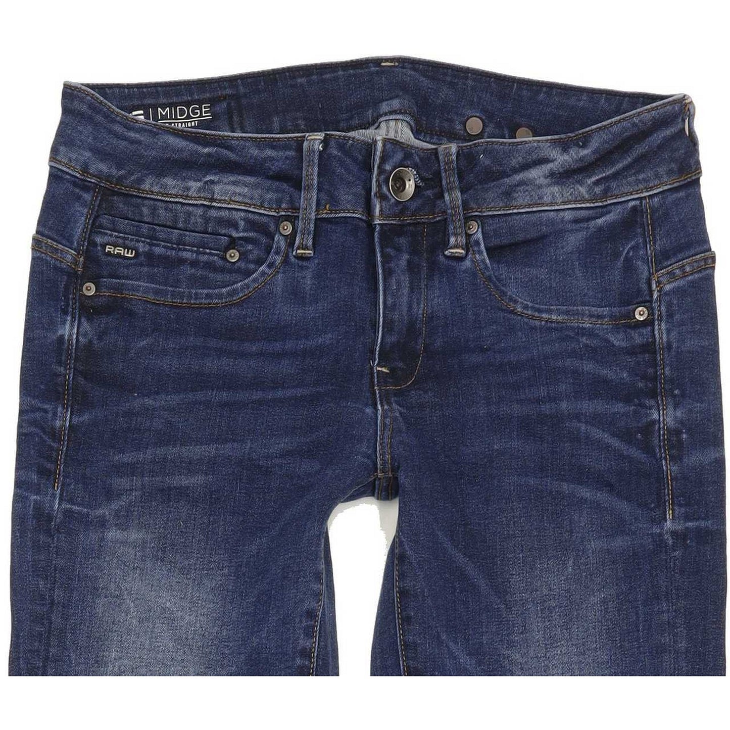 G-Star Midge Mid Women Blue Straight Slim Stretch Jeans W25 L32