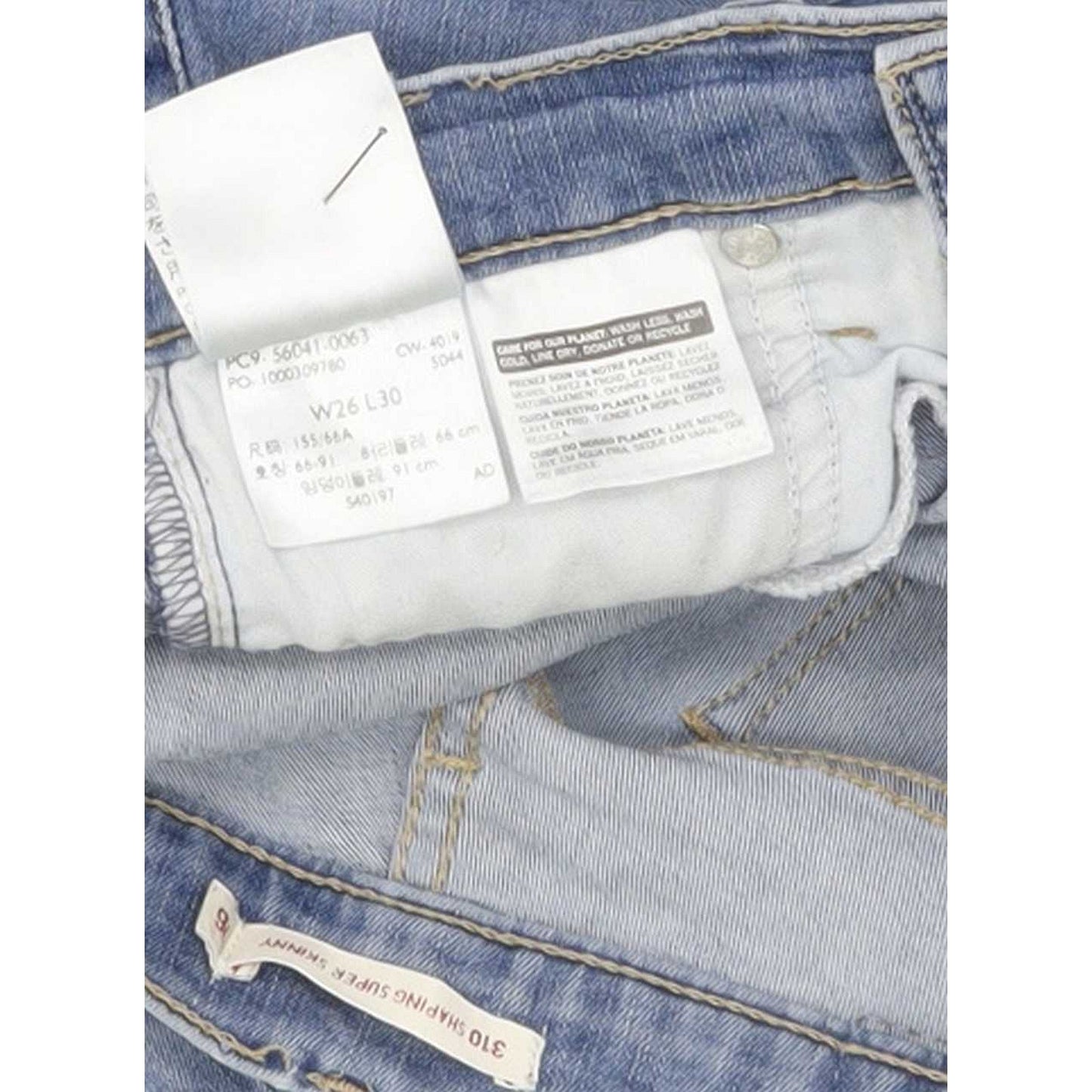Levi's 310 Shaping Women Blue Skinny Slim Stretch Jeans W26 L30