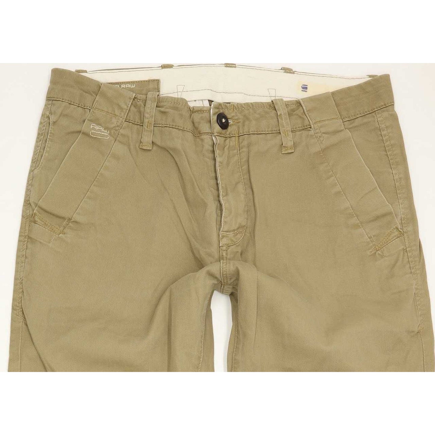 G-Star Bronson Women Beige Tapered Loose Chino Stretch Jeans W25 L34