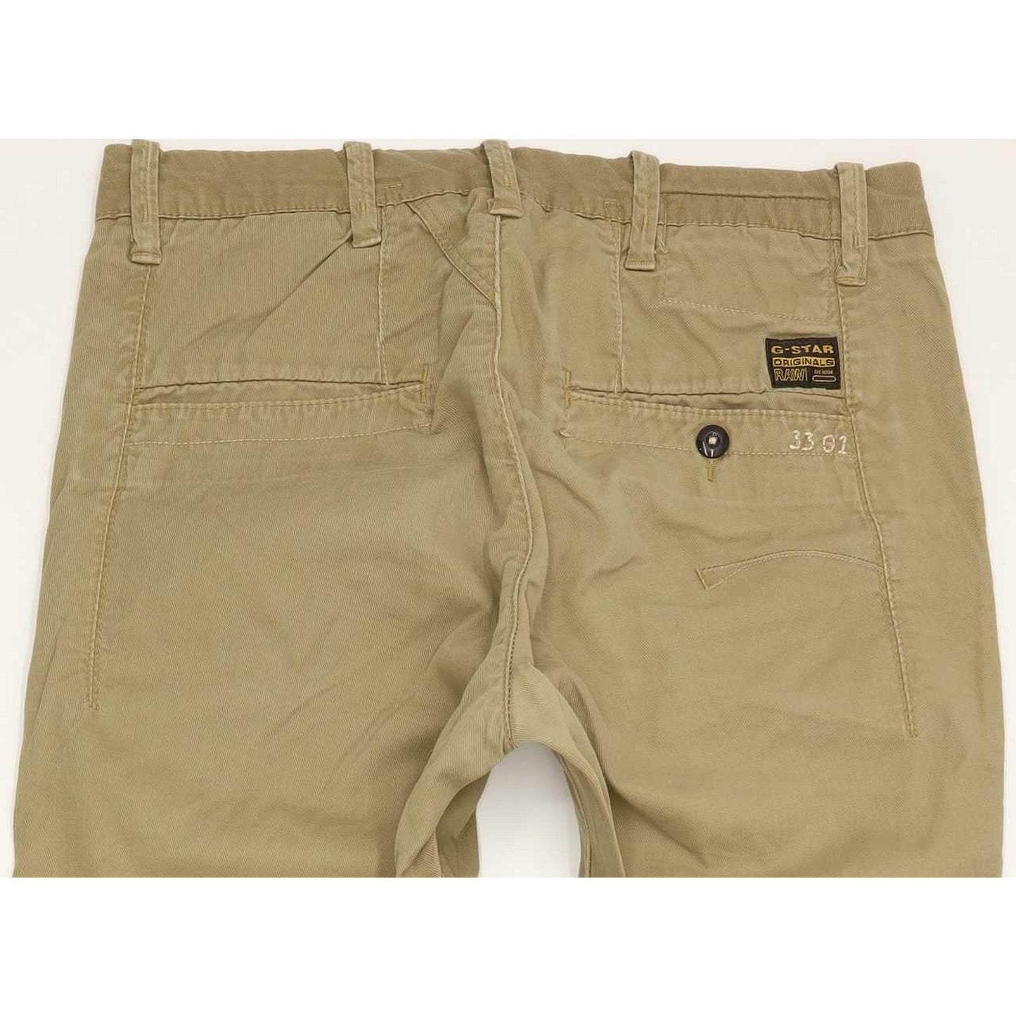G-Star Bronson Women Beige Tapered Loose Chino Stretch Jeans W25 L34
