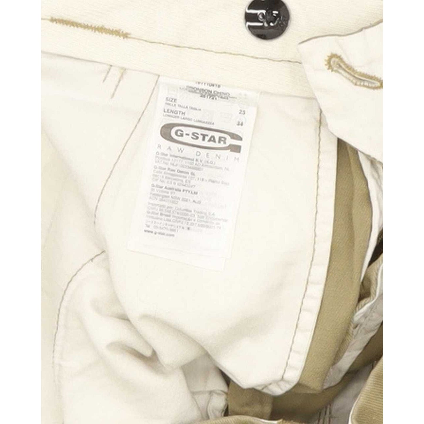 G-Star Bronson Women Beige Tapered Loose Chino Stretch Jeans W25 L34