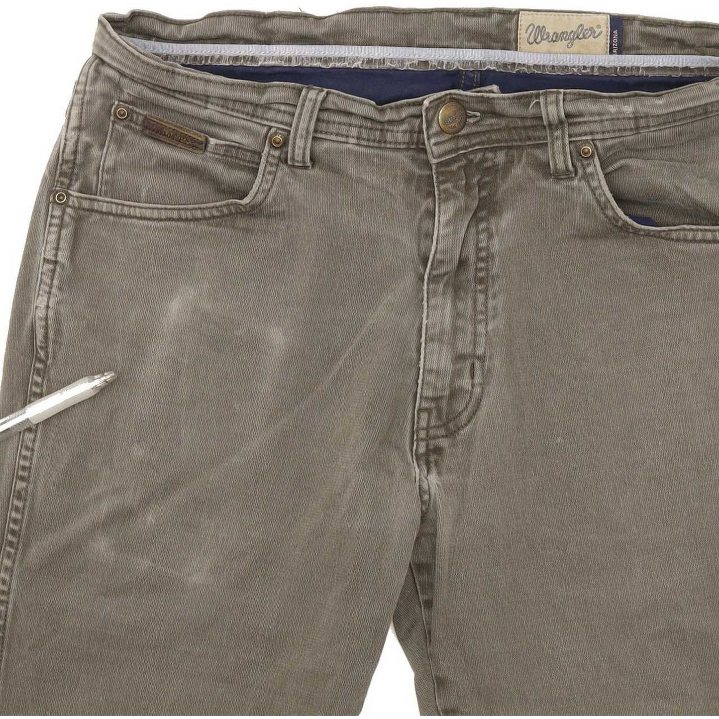 Wrangler Arizona Men Grey Straight Regular Stretch Jeans W34 L31