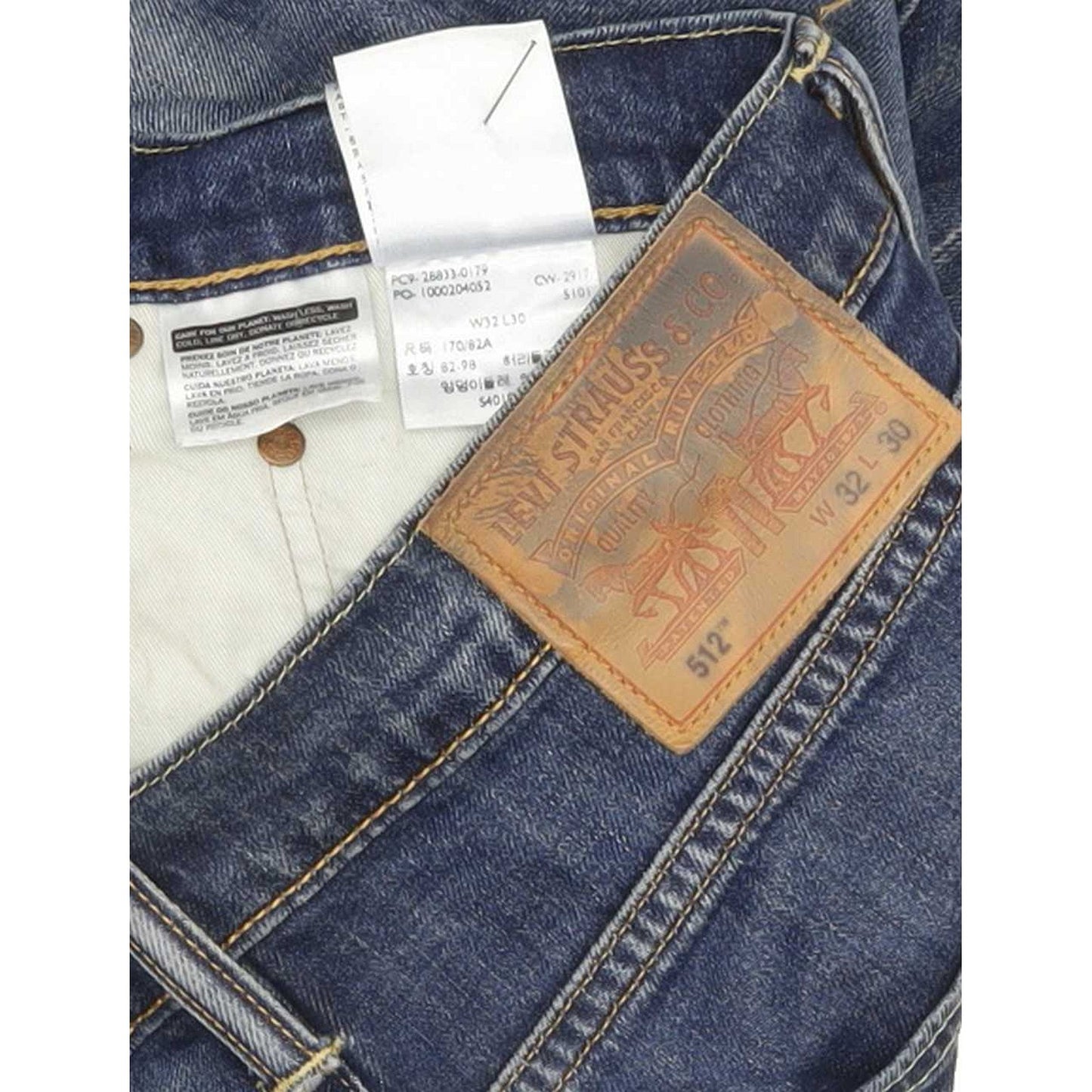Levi's 512 Men Blue Tapered Slim Stretch Jeans W32 L29