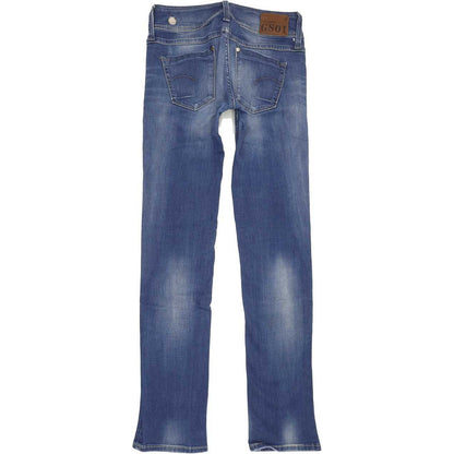 G-Star Ford Women Blue Straight Slim Stretch Jeans W27 L33