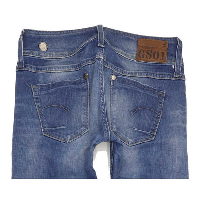 G-Star Ford Women Blue Straight Slim Stretch Jeans W27 L33