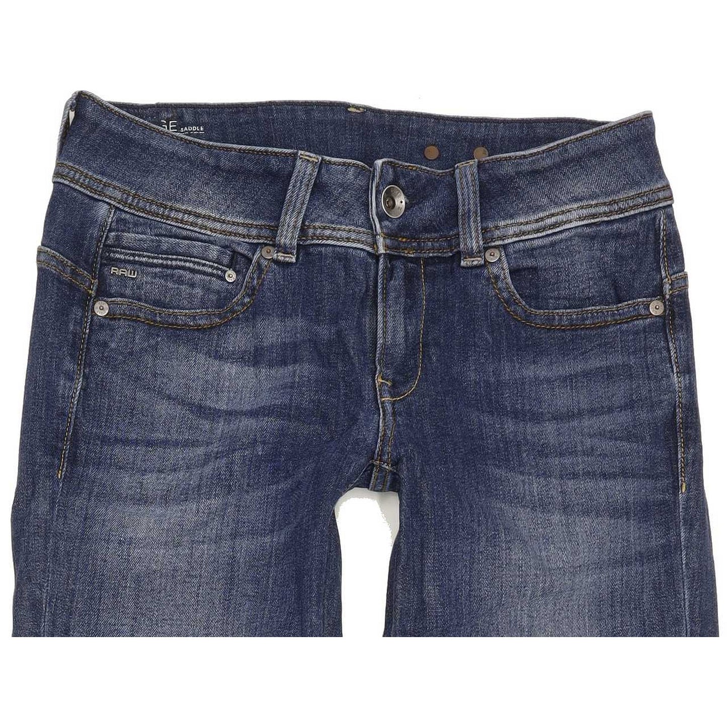 G-Star Midge Saddle Mid Women Blue Straight Slim Stretch Jeans W28 L32