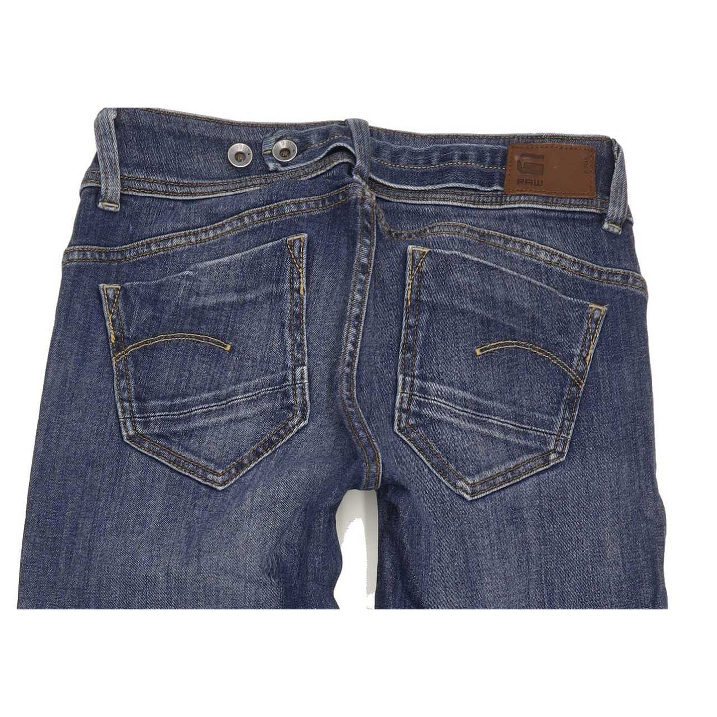 G-Star Midge Saddle Mid Women Blue Straight Slim Stretch Jeans W28 L32